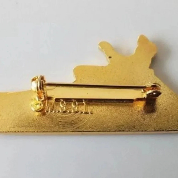 Ski Snowmass Pin Gold Trim Backing M. S. S. I. - Picture 2 of 3